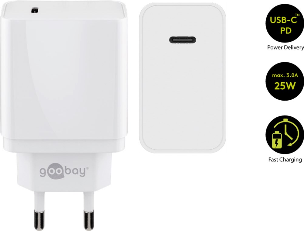 USB-C™ PD Schnellladegerät (25 W) weiß