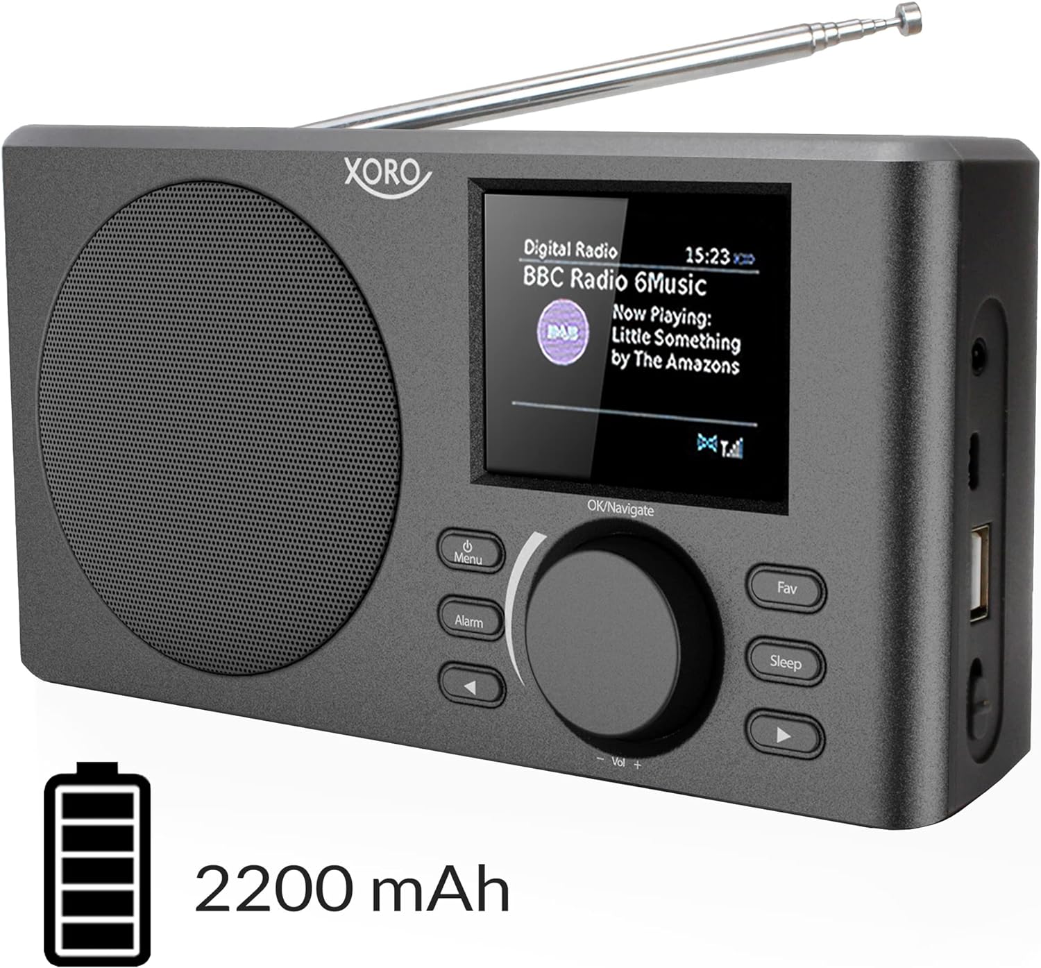 XORO DAB 150 IR - Tragbares Internet, DAB+ & UKW Radio mit Spotify Connect, integriertem Akku, WLAN b/g/n, USB 2.0 Media Player, APP Steuerung, Kopfhörerausgang XORO DAB 150 IR - Tragbares Internet, DAB+ & UKW Radio mit Spotify Connect, integriertem Akku, WLAN b/g/n, USB 2.0 Media Player, APP Steuerung, Kopfhörerausgang