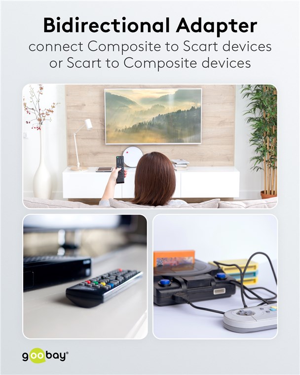 Scart zu Composite Audio Video Adapter, IN/OUT Scart zu Composite Audio Video Adapter, IN/OUT