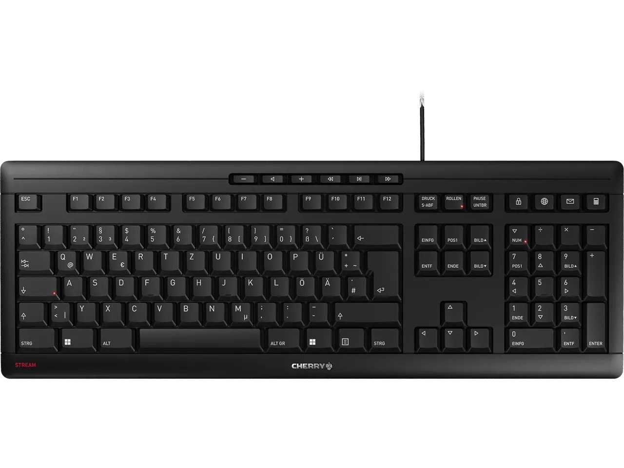 CHERRY STREAM KEYBOARD Kabelgebundene Tastatur, Schwarz, USB (QWERTZ - DE)