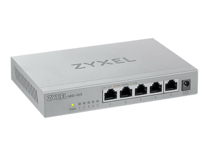 ZyXEL MG-105 - Switch - unmanaged - 5 x 100/1000/2.5G Base-T ZyXEL MG-105 - Switch - unmanaged - 5 x 100/1000/2.5G Base-T