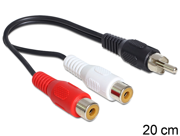 Delock Kabel Cinch 2 x Buchse > Cinch 1 x Stecker 0,2 m