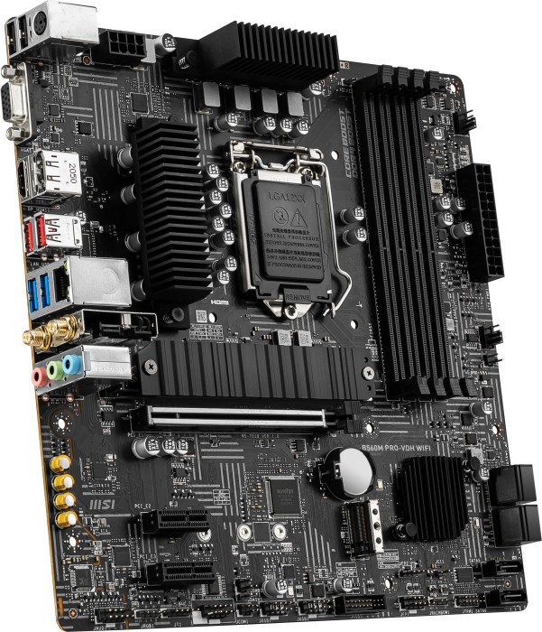 MSI B560M PRO-VDH WIFI - Motherboard - micro ATX - LGA1200-Sockel - B560 Chipsatz - USB 3.2 Gen 1, USB 3.2 Gen 2 - Bluetooth, 2.5 Gigabit LAN, Wi-Fi - Onboard-Grafik (CPU erforderlich)