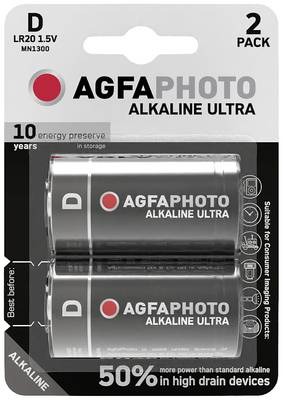 AgfaPhoto Ultra LR20 Mono D -Batterie Alkali-Mangan 1.5 V 2 St.