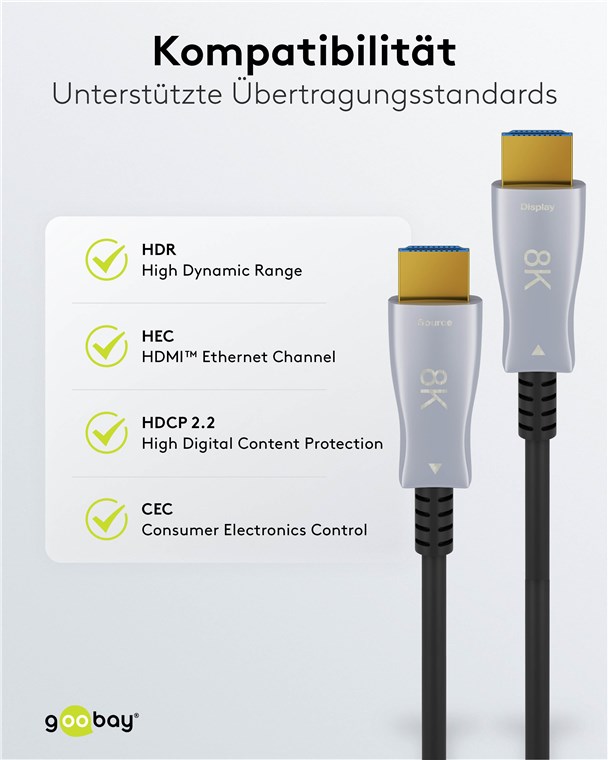 Optisches Hybrid Ultra High-Speed HDMI™-Kabel mit Ethernet (AOC) Optisches Hybrid Ultra High-Speed HDMI™-Kabel mit Ethernet (AOC)