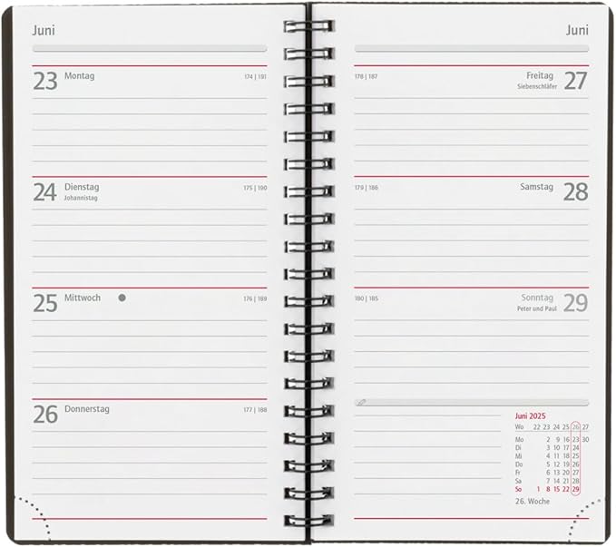 Herlitz Spiralkalender 2025 Folie Slimline 144 Seiten