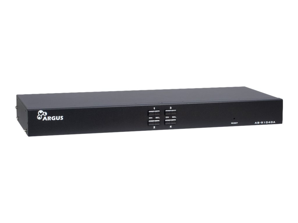 Inter-Tech AS-9104DA Tastatur/Video/Maus (KVM)-Switch Rack-Einbau Schwarz