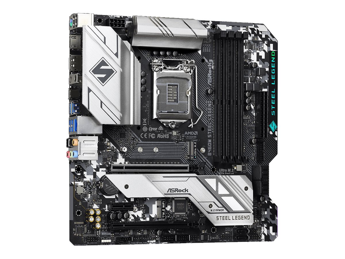 ASRock B460M Steel Legend - Motherboard - micro ATX - LGA1200-Sockel - B460 Chipsatz - USB-C Gen1, USB 3.2 Gen 1 - 2.5 Gigabit LAN - Onboard-Grafik (CPU erforderlich)
