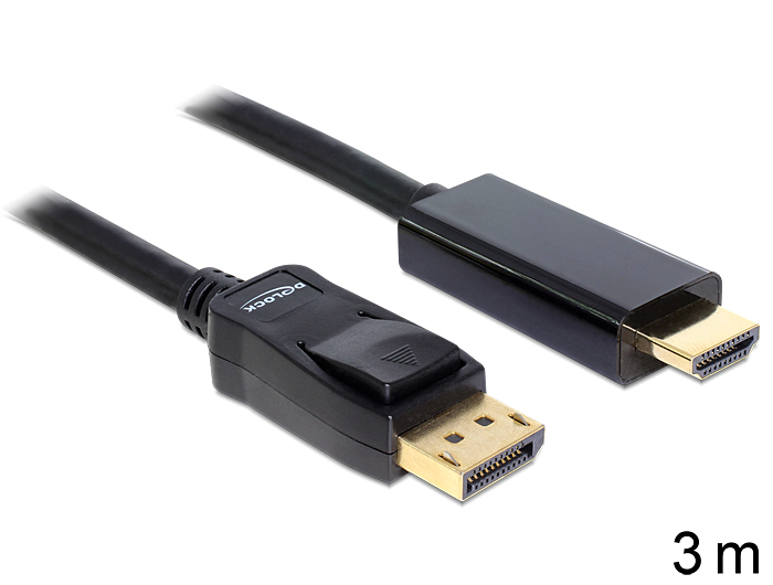Delock Kabel Displayport 1.1 Stecker > High Speed HDMI-A Stecker Passiv 3 m