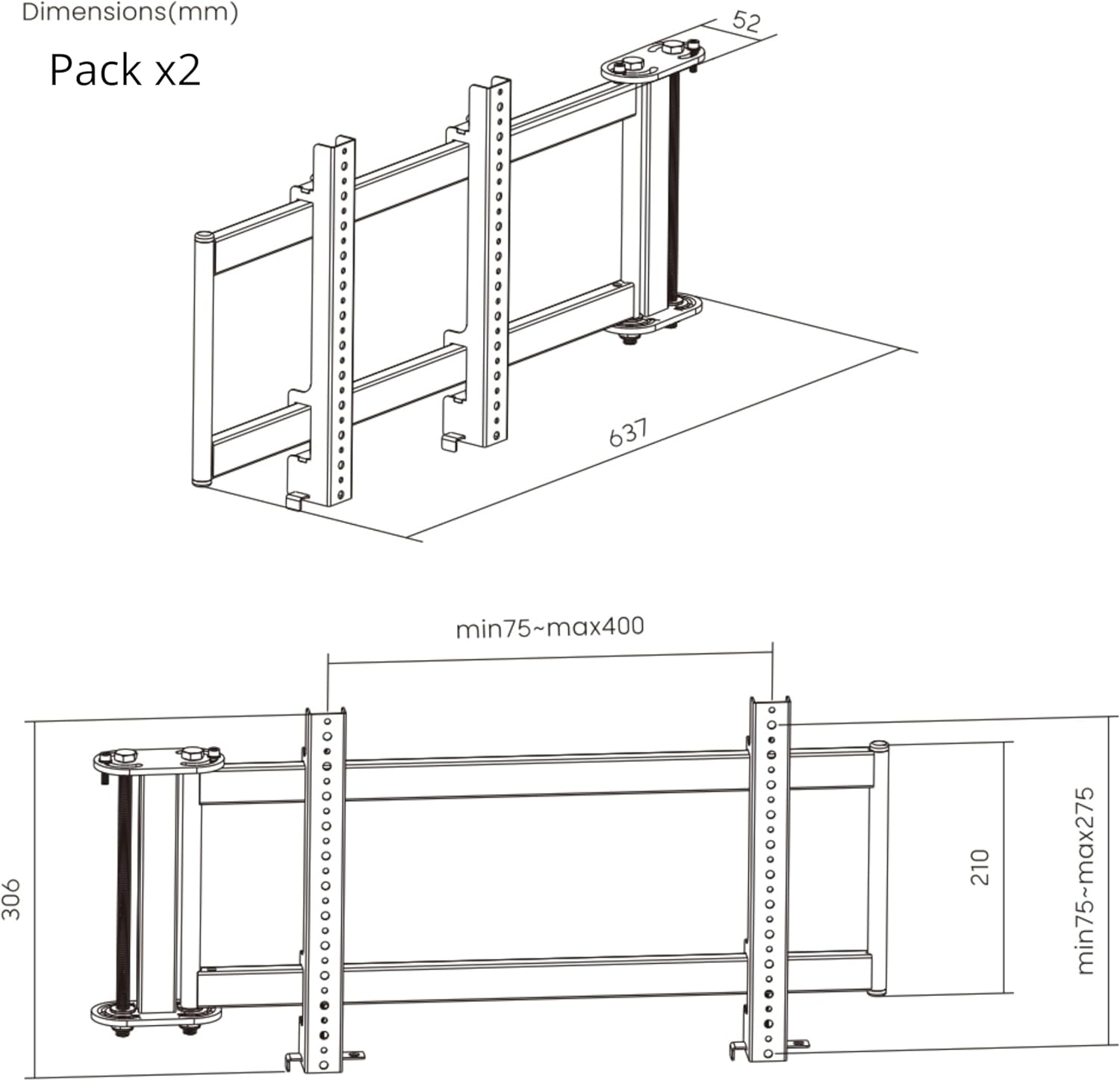 OPLITE Monitor Mount R8      (Triple Screen Extension) black retail