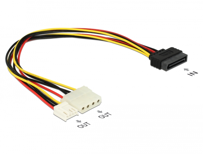 Delock Netzteil - SATA-Stromstecker (M) zu interne Stromversorgung, 4-polig, 4-Pin-Mini-Stromversorgungsstecker (W)