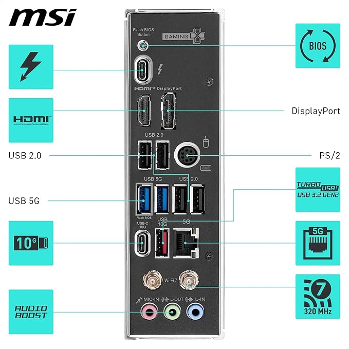 MSI Z890 GAMING PLUS WIFI Motherboard Intel Z890 LGA 1851 (Socket V1) ATX MSI Z890 GAMING PLUS WIFI Motherboard Intel Z890 LGA 1851 (Socket V1) ATX