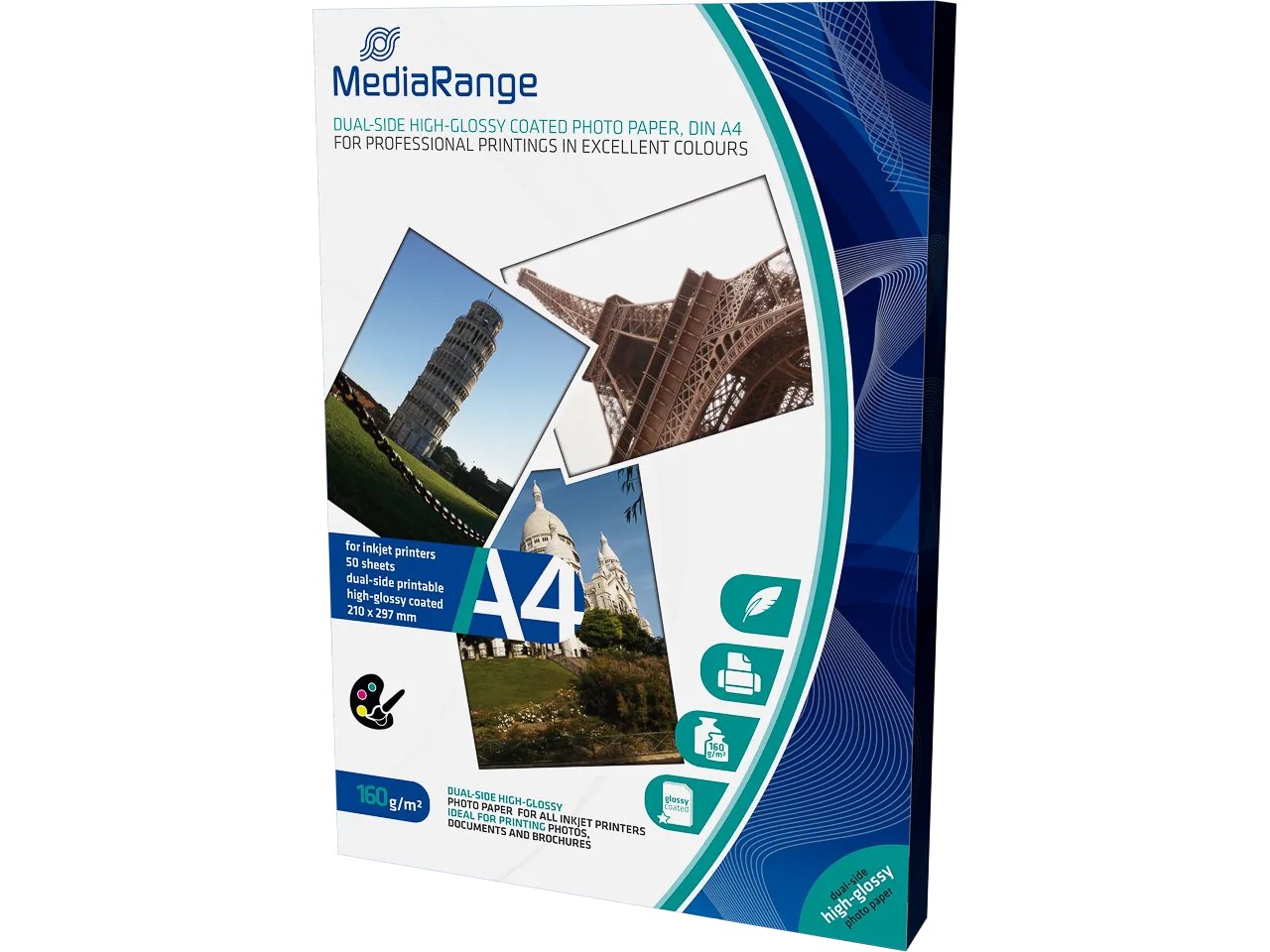 MediaRange Foto Papier hochglänzend A4 160g  50 Blatt Dual