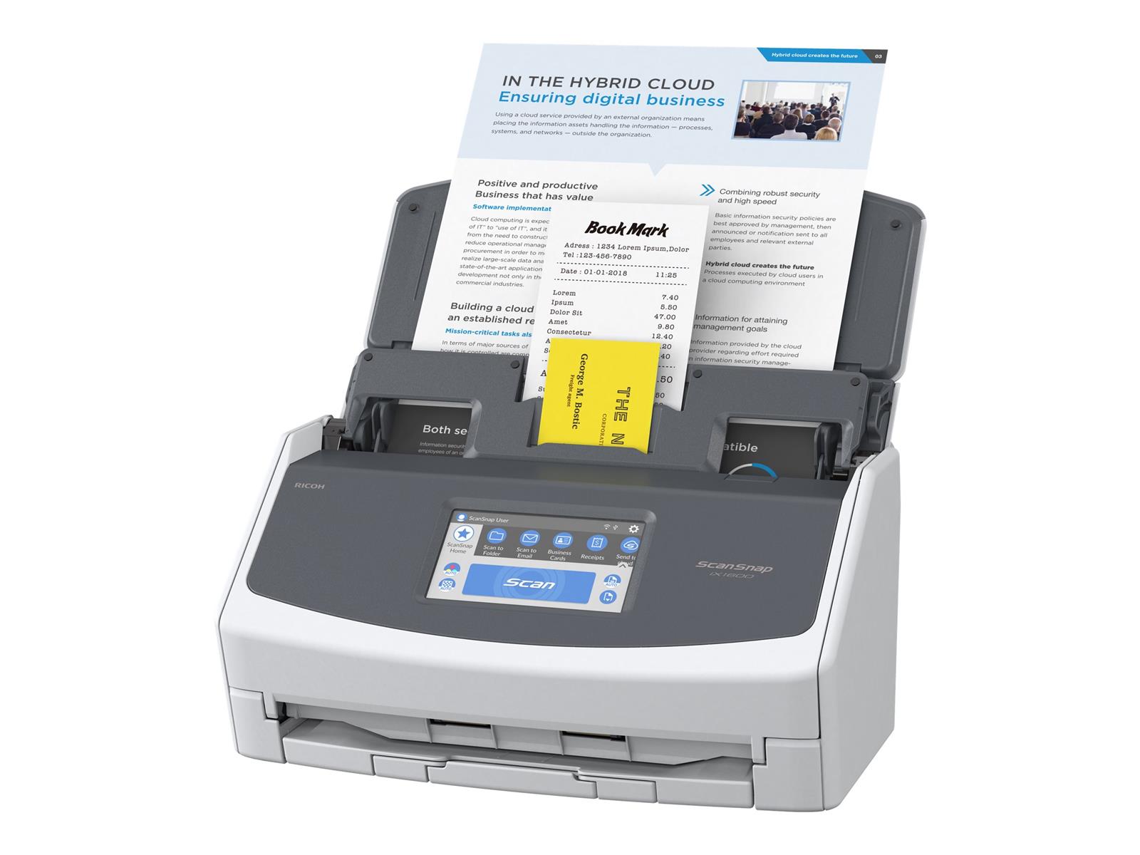 Ricoh ScanSnap iX1600 ADF + Scanner mit manueller Zuführung 600 x 600 DPI A4 Weiß