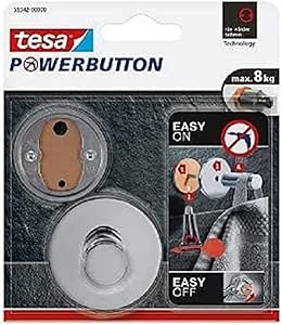 tesa Powerbutton Haken Premium 8kg chrom
