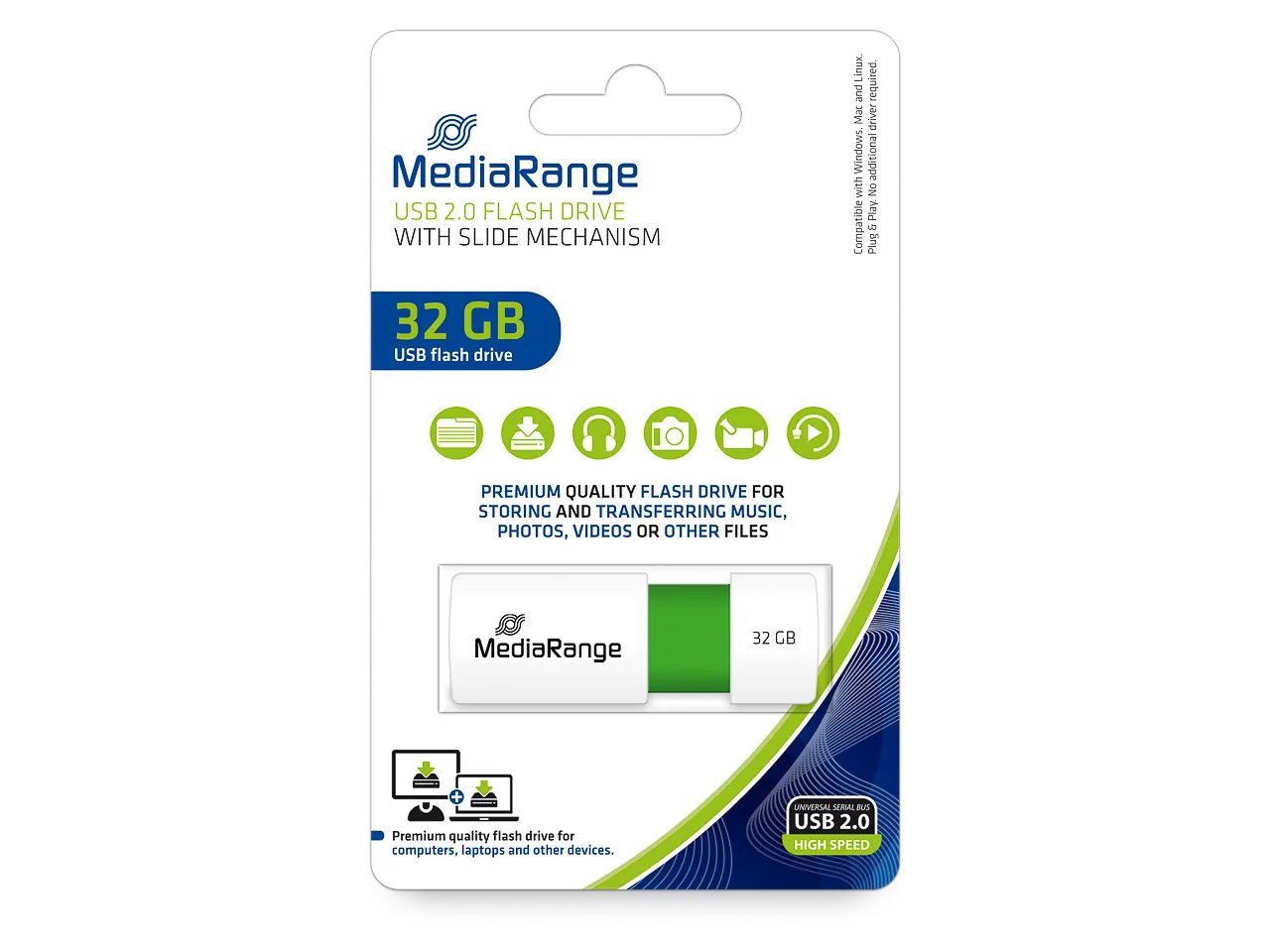 MEDIARANGE USB STICK 32GB GRUEN