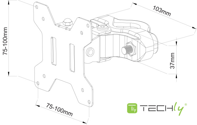 Techly ICALCD100BK Tisch/Bank Schwarz