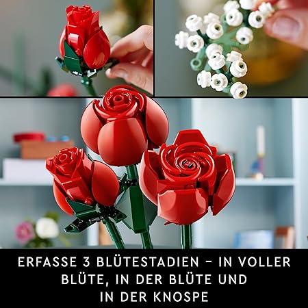 LEGO Botanicals Rosenstrauß - Kunstblumen als Zimmer-Deko - Botanik Kollektion Set für Erwachsene - Geschenk für Partner, Freundin oder Freund - Künstliche Pflanzen 10328 LEGO Botanicals Rosenstrauß - Kunstblumen als Zimmer-Deko - Botanik Kollektion Set für Erwachsene - Geschenk für Partner, Freundin oder Freund - Künstliche Pflanzen 10328