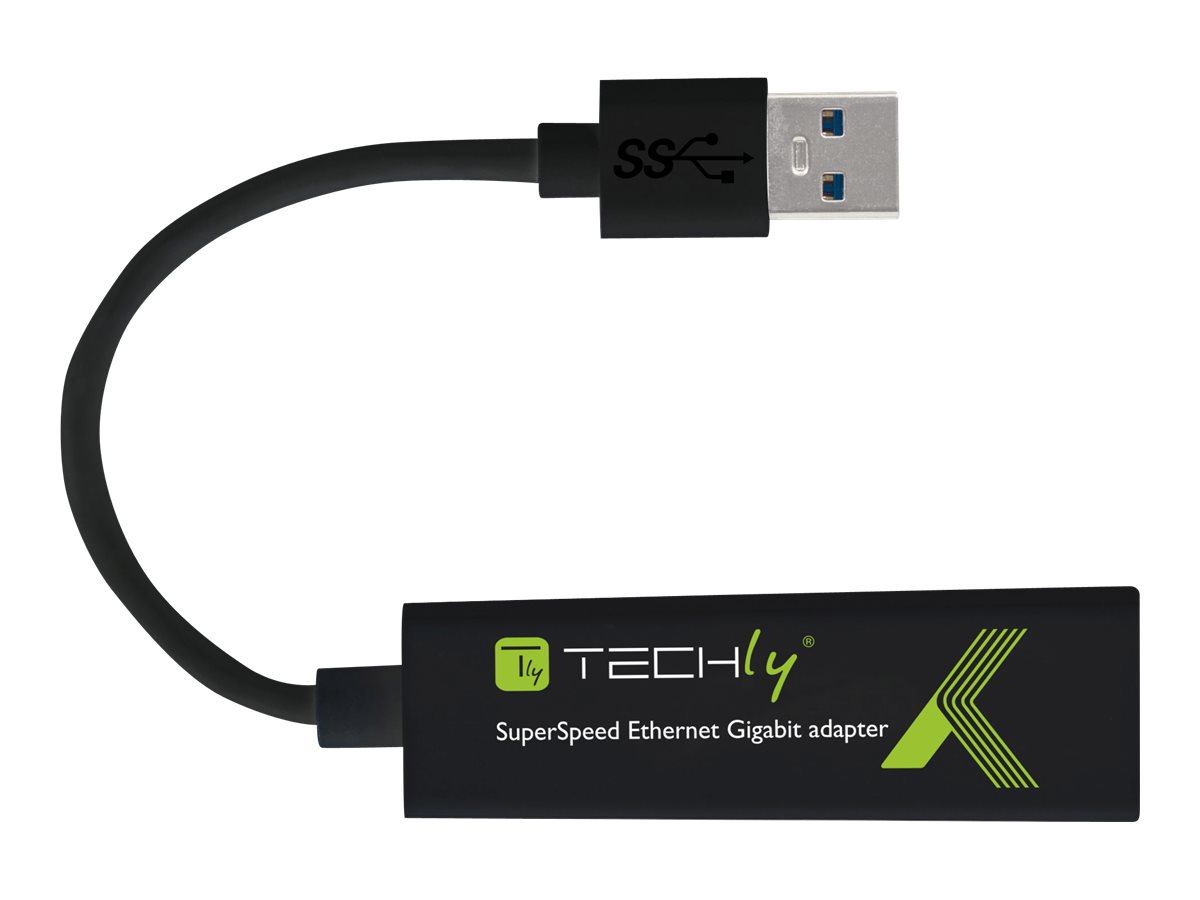 Techly IDATA USB-ETGIGA3T2 RJ-45 USB 2.0 Type-A Schwarz Techly IDATA USB-ETGIGA3T2 RJ-45 USB 2.0 Type-A Schwarz