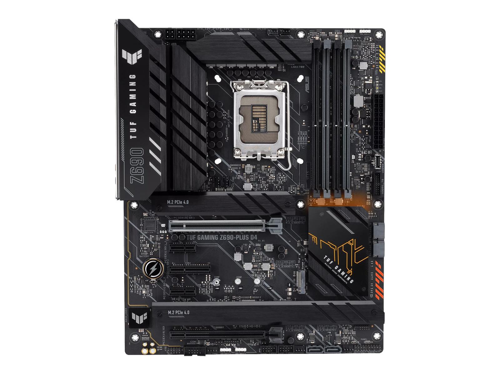 ASUS TUF GAMING Z690-PLUS D4 - Motherboard - ATX - LGA1700-Sockel - Z690 Chipsatz - USB-C Gen2, USB 3.2 Gen 1, USB-C Gen 2x2, USB 3.2 Gen 2, USB-C Gen1 - 2.5 Gigabit LAN - Onboard-Grafik (CPU erforderlich)