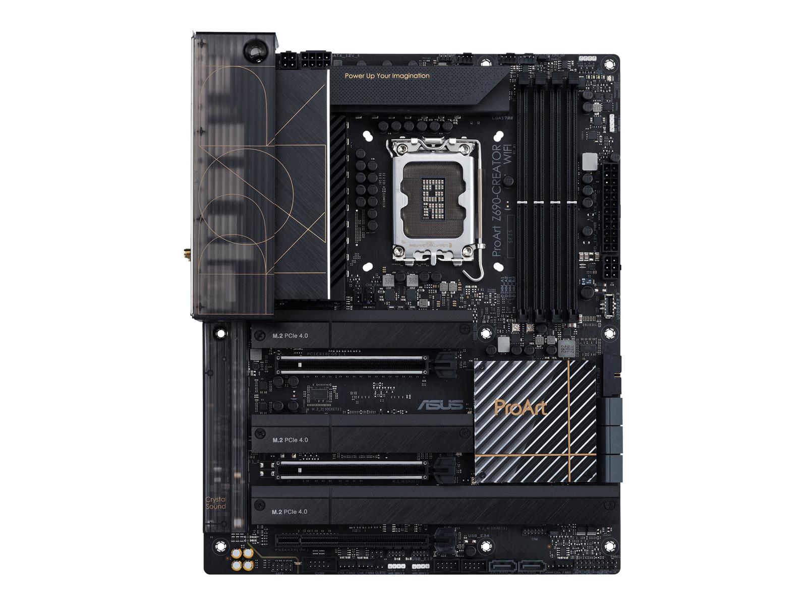 ASUS ProArt Z690-CREATOR WIFI - Motherboard - ATX - LGA1700-Sockel - Z690 Chipsatz - USB 3.2 Gen 1, USB 3.2 Gen 2, USB-C Gen 2x2, USB4 - 10 Gigabit LAN, 2.5 Gigabit LAN, Wi-Fi, Bluetooth - Onboard-Grafik (CPU erforderlich) ASUS ProArt Z690-CREATOR WIFI - Motherboard - ATX - LGA1700-Sockel - Z690 Chipsatz - USB 3.2 Gen 1, USB 3.2 Gen 2, USB-C Gen 2x2, USB4 - 10 Gigabit LAN, 2.5 Gigabit LAN, Wi-Fi, Bluetooth - Onboard-Grafik (CPU erforderlich)