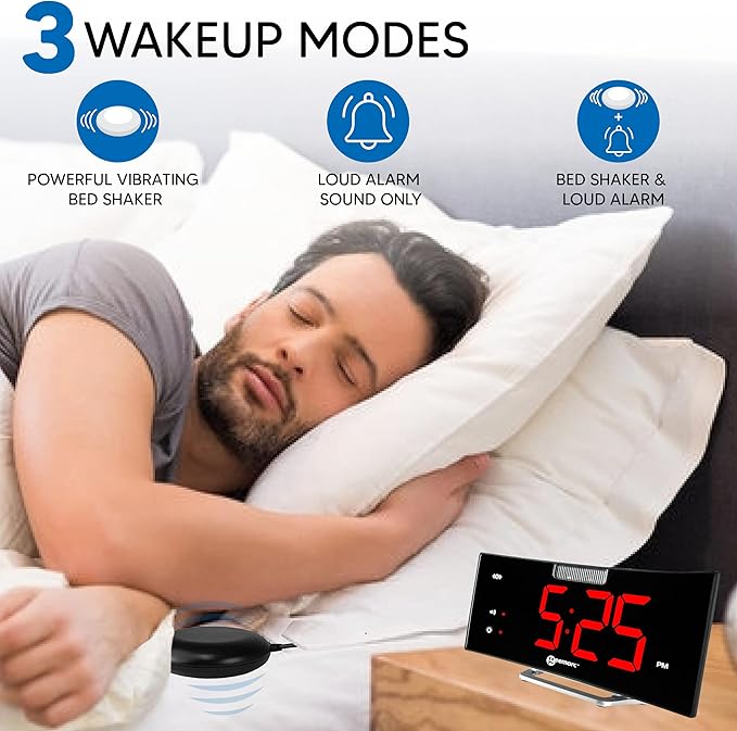 Geemarc Wake'n'Shake Curve Jumbo-Wecker mit Vibration Geemarc Wake'n'Shake Curve Jumbo-Wecker mit Vibration