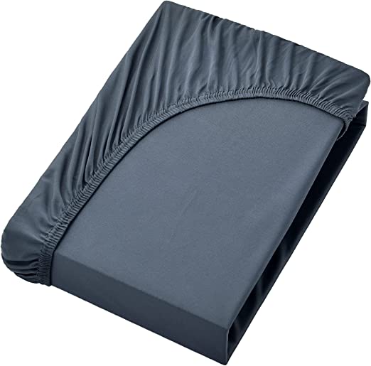 NatureMark Microfaser Boxspringbett & Wasserbett Spannbettlaken 200 x 220 cm - 40 cm Steghöhe - 200x220cm Spannbetttuch - 100% Polyester, Anthrazit / Dunkel grau