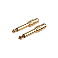 Monkey Banana Solid Link Adapter – RCA / Klinke 6,3mm unsym. (2 PCS) - RCA - 6.3mm - Gold