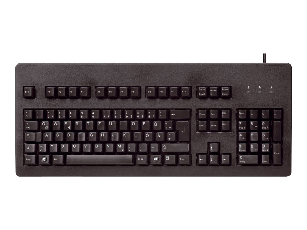 CHERRY G80-3000 Blaue SWITCH Kabelgebundene Tastatur, Schwarz, USB/PS2 (QWERTZ - DE) CHERRY G80-3000 Blaue SWITCH Kabelgebundene Tastatur, Schwarz, USB/PS2 (QWERTZ - DE)