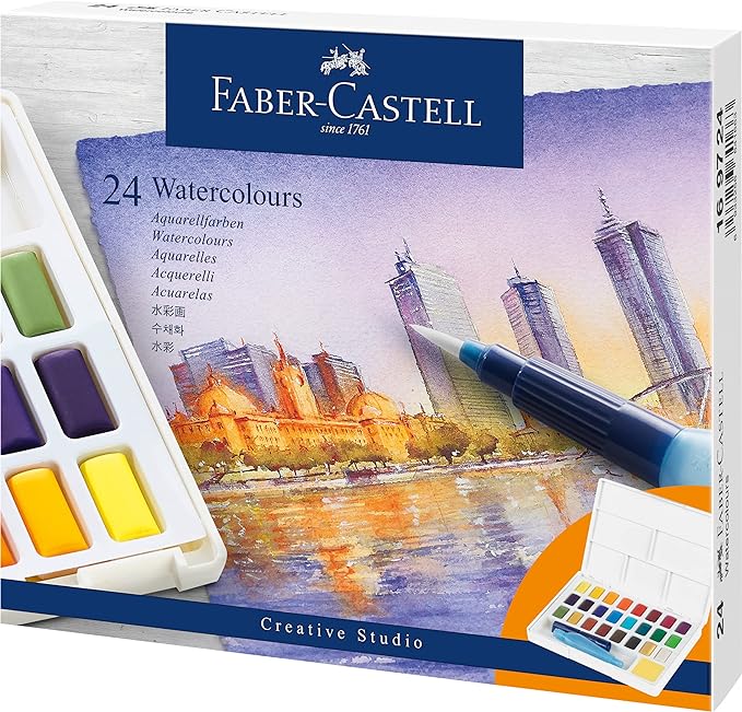 FABER-CASTELL Aquarellfarben in Näpfchen 24er Etui