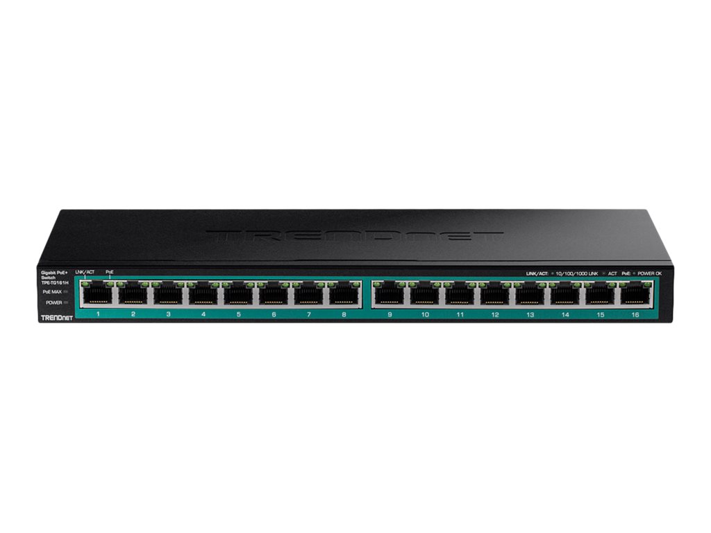 Trendnet TPE-TG161H Netzwerk-Switch Gigabit Ethernet (10/100/1000) Power over Ethernet (PoE) Schwarz
