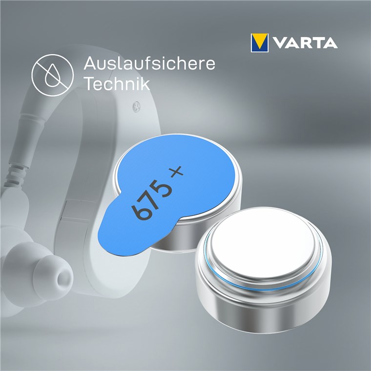 1x6 Varta Hearing Aid Batter.675 Hörgeräte Batterien  24600101416