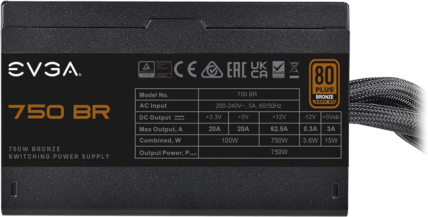 EVGA 750W 750 BR Power Supply 80+Bronze - PC-/Server Netzteil - 80 PLUS Bronze