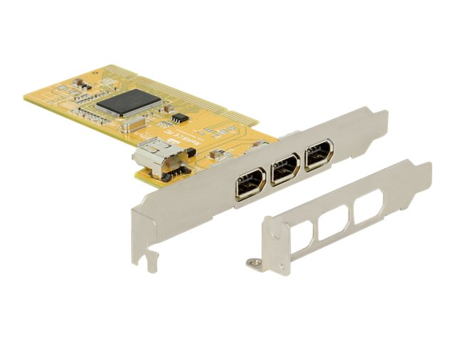 Delock PCI Card > 3 x external + 1 x internal FireWire A - FireWire-Adapter - PCI Low-Profile - FireWire x 3 + FireWire (intern)