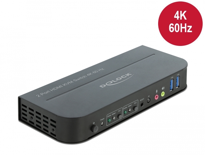 DeLOCK HDMI KVM Switch 4K 60 Hz mit USB 3.0 und Audio