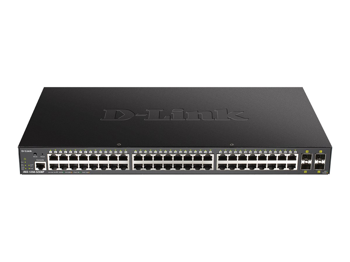 Switch 440mm D-Link DGS-1250-52XMP       4*SFP+/48*GE PoE+ retail
