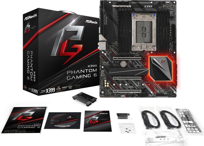 ASRock X399 Phantom Gaming 6 - Motherboard - ATX - Socket TR4 - AMD X399 Chipsatz - USB 3.1 Gen 1, USB-C Gen2, USB 3.1 Gen 2 - Gigabit LAN, 2.5 Gigabit LAN - HD Audio (8-Kanal) ASRock X399 Phantom Gaming 6 - Motherboard - ATX - Socket TR4 - AMD X399 Chipsatz - USB 3.1 Gen 1, USB-C Gen2, USB 3.1 Gen 2 - Gigabit LAN, 2.5 Gigabit LAN - HD Audio (8-Kanal)