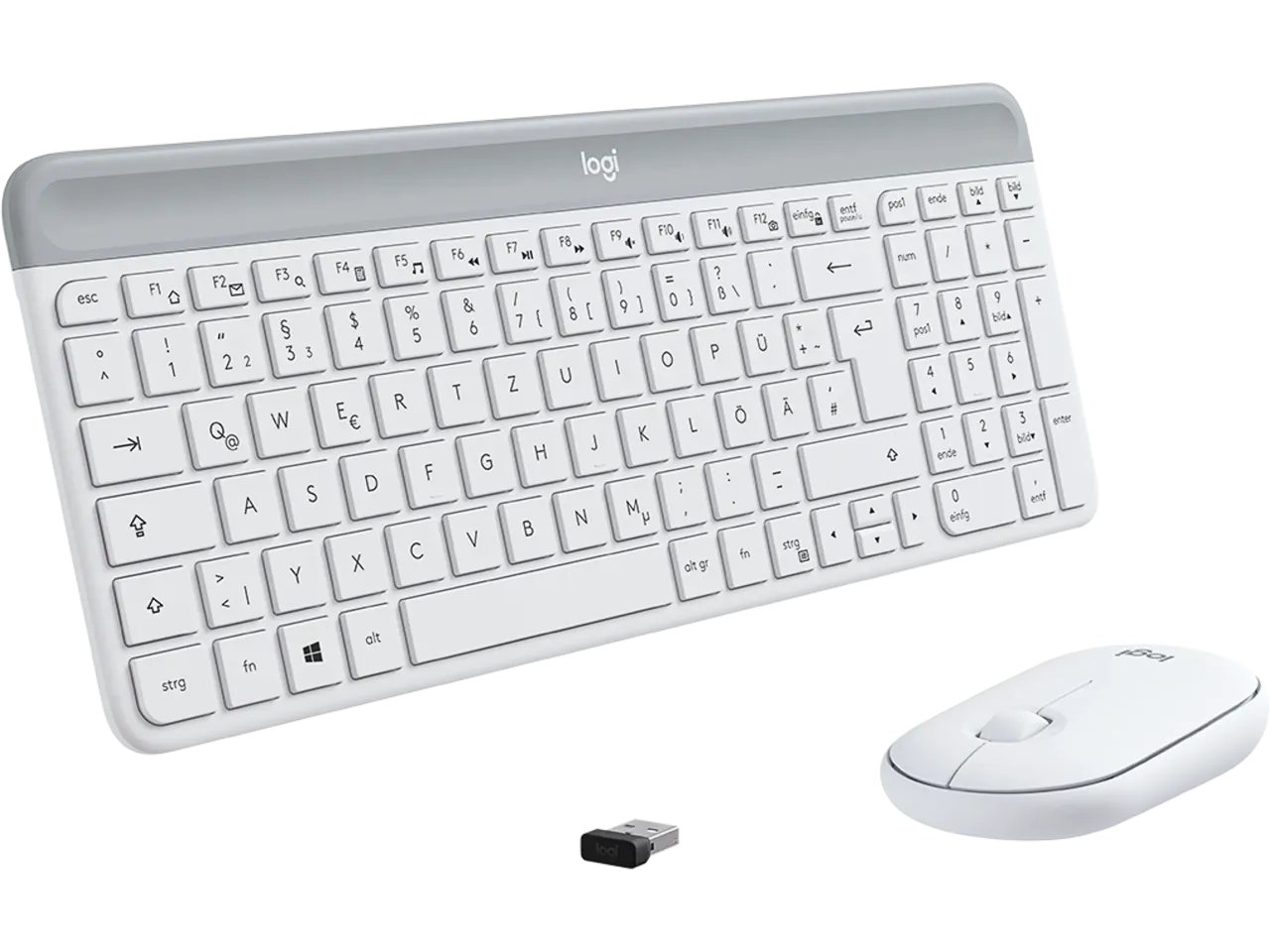 Logitech 920-009189 Tastatur Maus enthalten Universal RF Wireless QWERTZ Deutsch Weiß