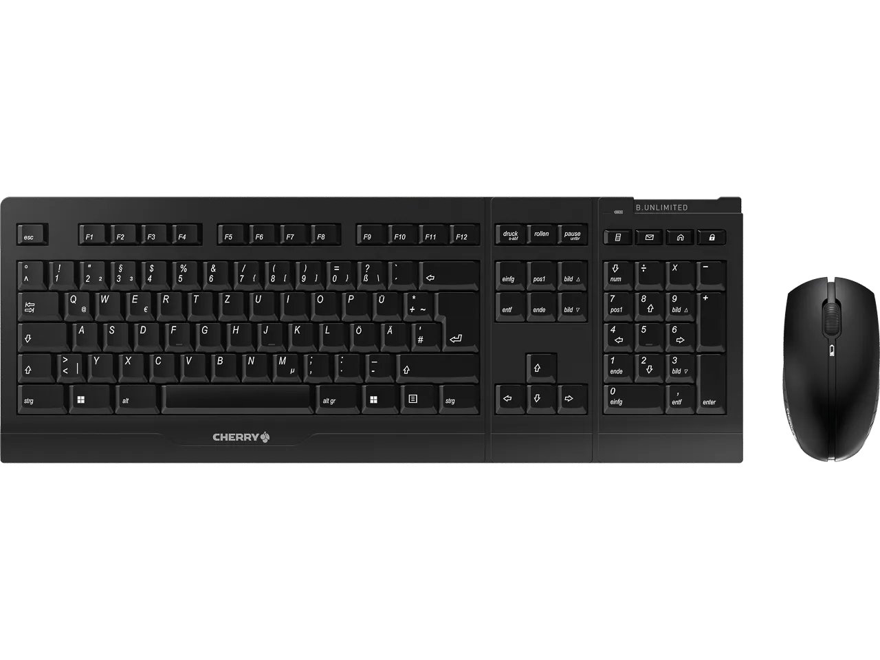 CHERRY B. UNLIMITED 3.0 Kabelloses Desktopset, Schwarz, USB (QWERTZ - DE)