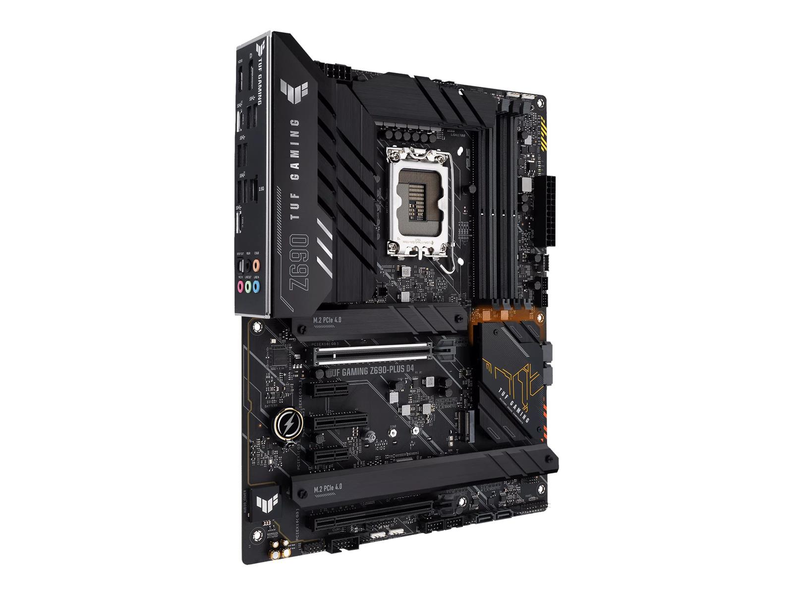 ASUS TUF GAMING Z690-PLUS D4 - Motherboard - ATX - LGA1700-Sockel - Z690 Chipsatz - USB-C Gen2, USB 3.2 Gen 1, USB-C Gen 2x2, USB 3.2 Gen 2, USB-C Gen1 - 2.5 Gigabit LAN - Onboard-Grafik (CPU erforderlich)