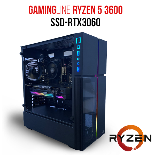 PC GamingLine Ryzen 5 3600-SSD-RTX3060 WIFI