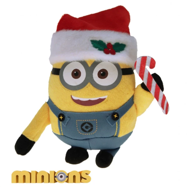MINIONS - Plüschfiguren Weihnachtsminion X-mas 12-16 cm mit Schlüsselclip