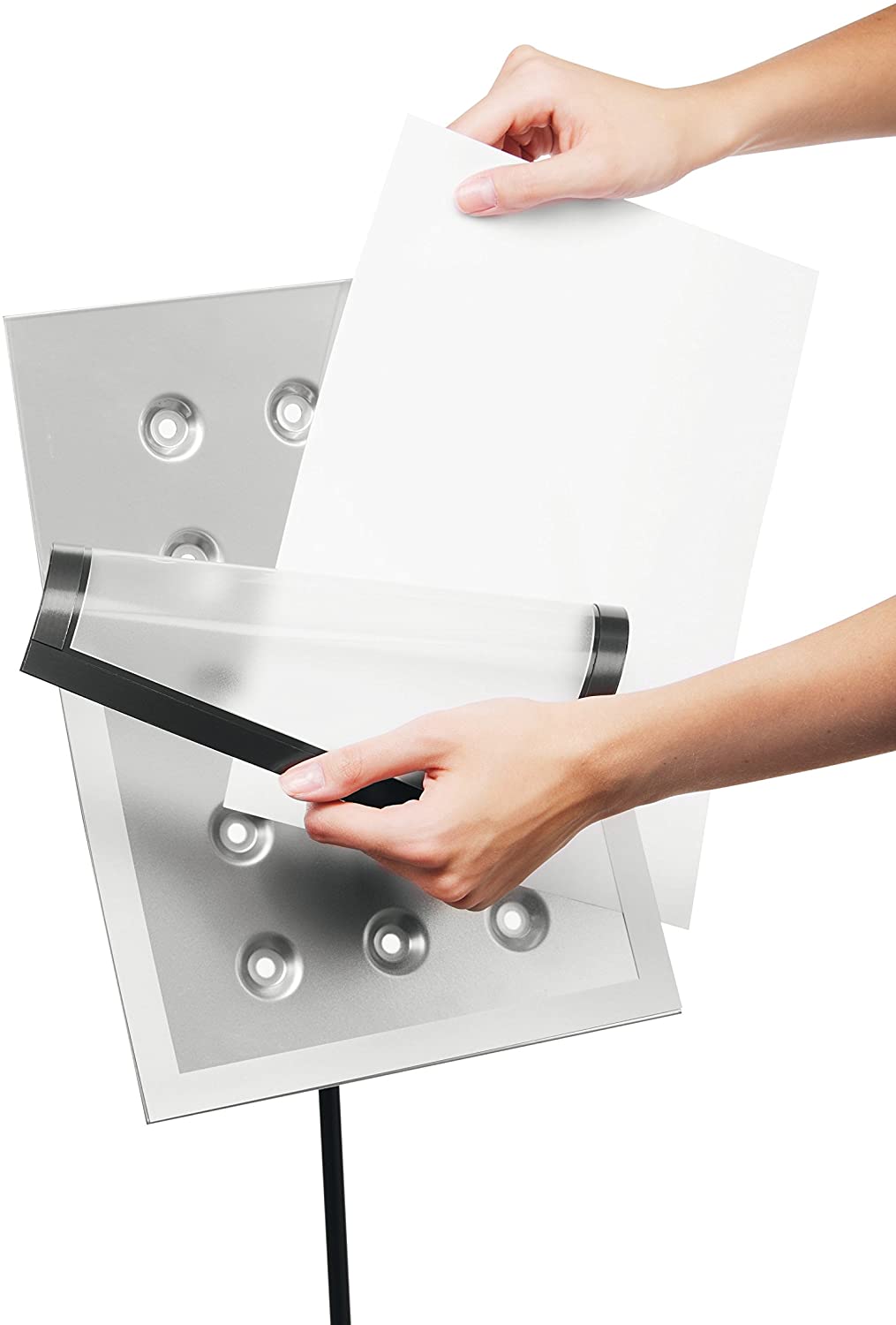 Durable 498123 - Informationsstand - A4 - Metall - Silber - Horizontal/Vertical - 320 mm