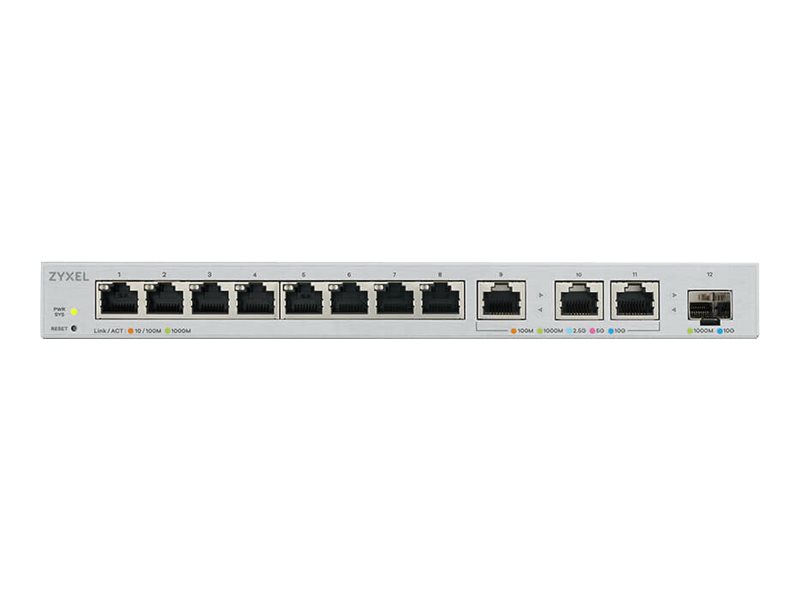 ZyXEL XGS1250-12 - Switch - managed - 8 x 10/100/1000 + 3 x 100/1000/2.5G/5G/10GBase-T + 1 x SFP+ ZyXEL XGS1250-12 - Switch - managed - 8 x 10/100/1000 + 3 x 100/1000/2.5G/5G/10GBase-T + 1 x SFP+