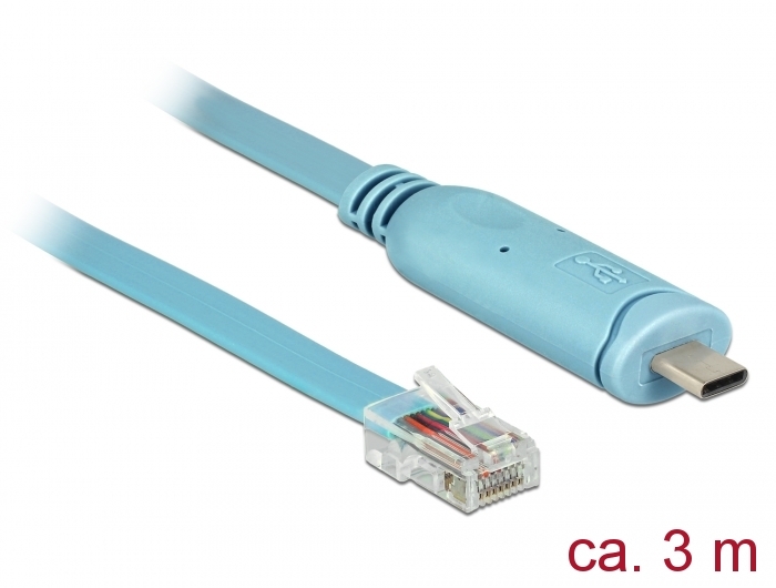 DeLOCK 63914 Serien-Kabel Blau 3 m USB Typ-C RJ45