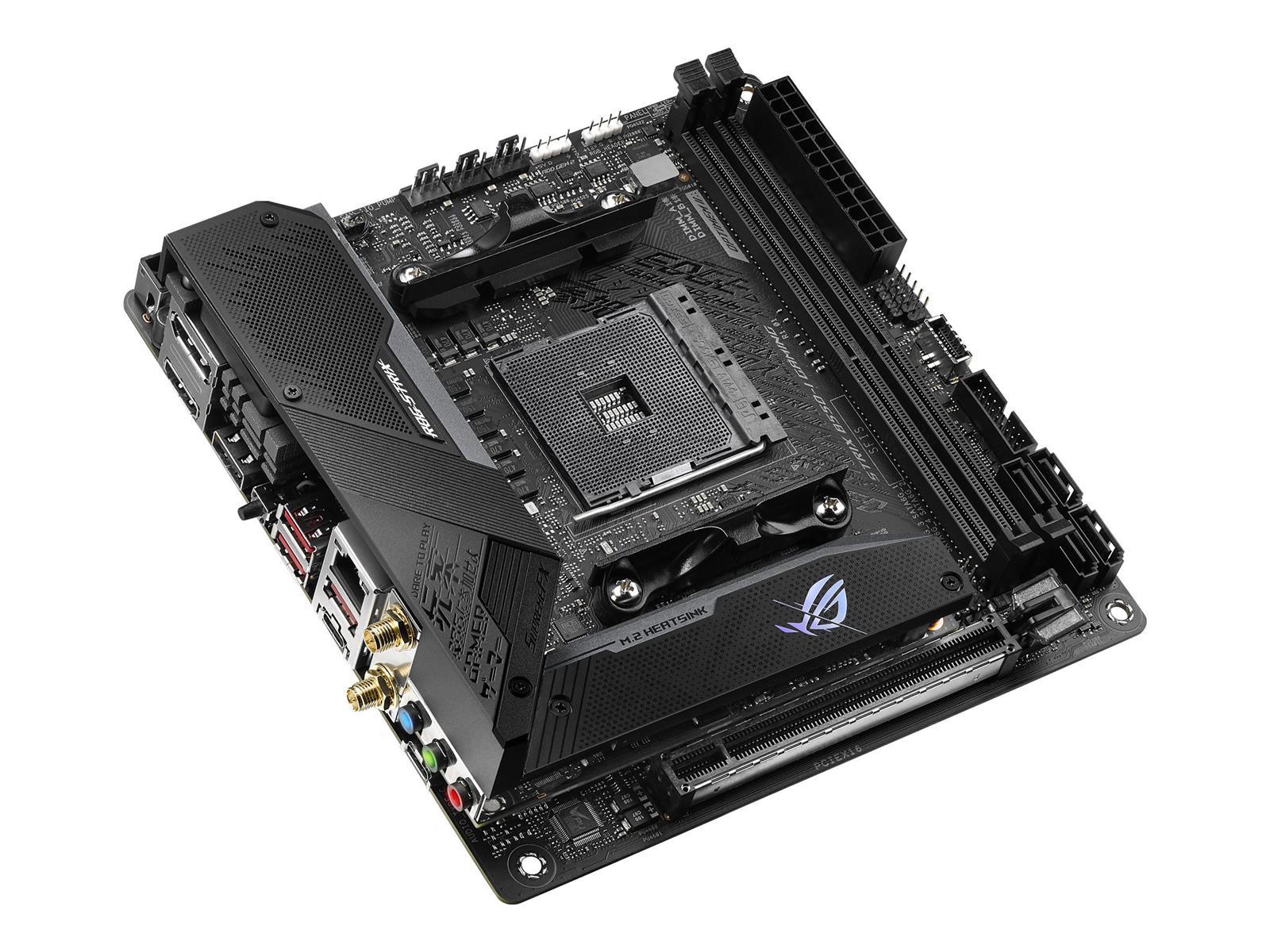 ASUS ROG STRIX B550-I GAMING - Motherboard - Mini-ITX - Socket AM4 - AMD B550 Chipsatz - USB-C, USB-C Gen2, USB-C Gen1, USB 3.2 Gen 1, USB 3.2 Gen 2 - 2.5 Gigabit LAN, Wi-Fi, Bluetooth - Onboard-Grafik (CPU erforderlich) ASUS ROG STRIX B550-I GAMING - Motherboard - Mini-ITX - Socket AM4 - AMD B550 Chipsatz - USB-C, USB-C Gen2, USB-C Gen1, USB 3.2 Gen 1, USB 3.2 Gen 2 - 2.5 Gigabit LAN, Wi-Fi, Bluetooth - Onboard-Grafik (CPU erforderlich)