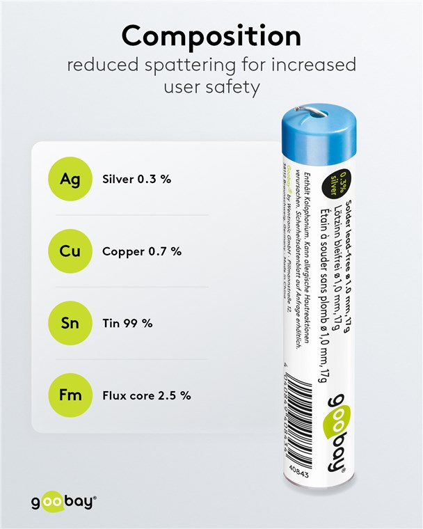 Lötzinn bleifrei, ø 1,0 mm, 17 g Lötzinn bleifrei, ø 1,0 mm, 17 g
