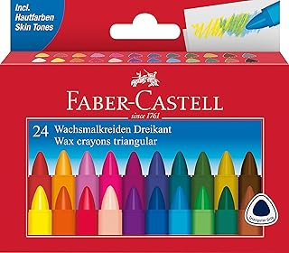 FABER-CASTELL Wachsmalstifte dreikant 24-er Kartonetui