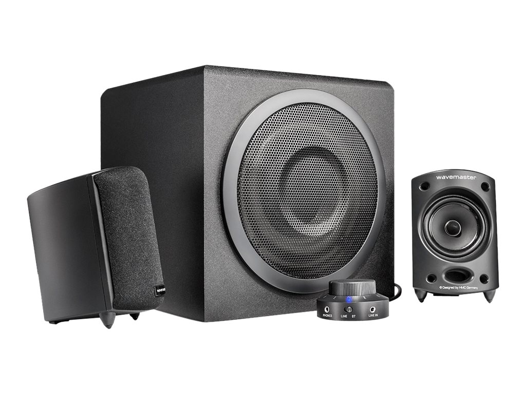 Wavemaster MOODY BT - Lautsprechersystem - 2.1-Kanal - kabellos - Bluetooth - 65 Watt (Gesamt) Wavemaster MOODY BT - Lautsprechersystem - 2.1-Kanal - kabellos - Bluetooth - 65 Watt (Gesamt)