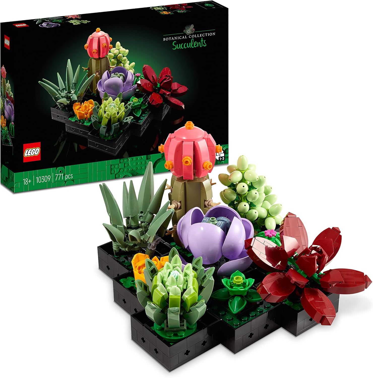LEGO Botanicals Sukkulenten - Künstliche Blumen Set für Erwachsene - Blumenstrauß Bauset - Kreatives Hobby und Home Deko - Geschenkidee für Frauen & Männer - Botanik Kollektion (9 Pflanzen) 10309 LEGO Botanicals Sukkulenten - Künstliche Blumen Set für Erwachsene - Blumenstrauß Bauset - Kreatives Hobby und Home Deko - Geschenkidee für Frauen & Männer - Botanik Kollektion (9 Pflanzen) 10309